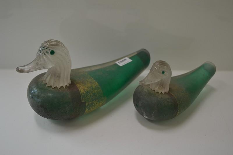 Appraisal: A PAIR OF MURANO ART GLASS DUCK FIGURES