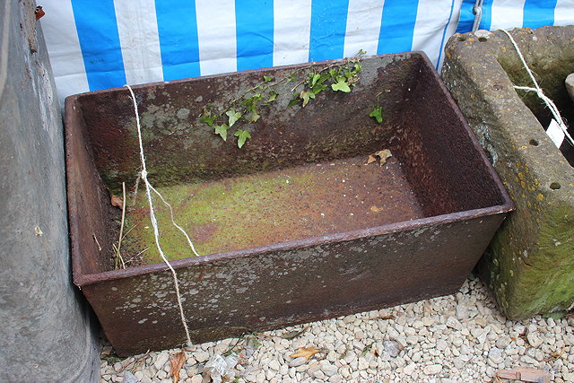 Appraisal: AN OLD CAST IRON RECTANGULAR WATER TROUGH cm wide