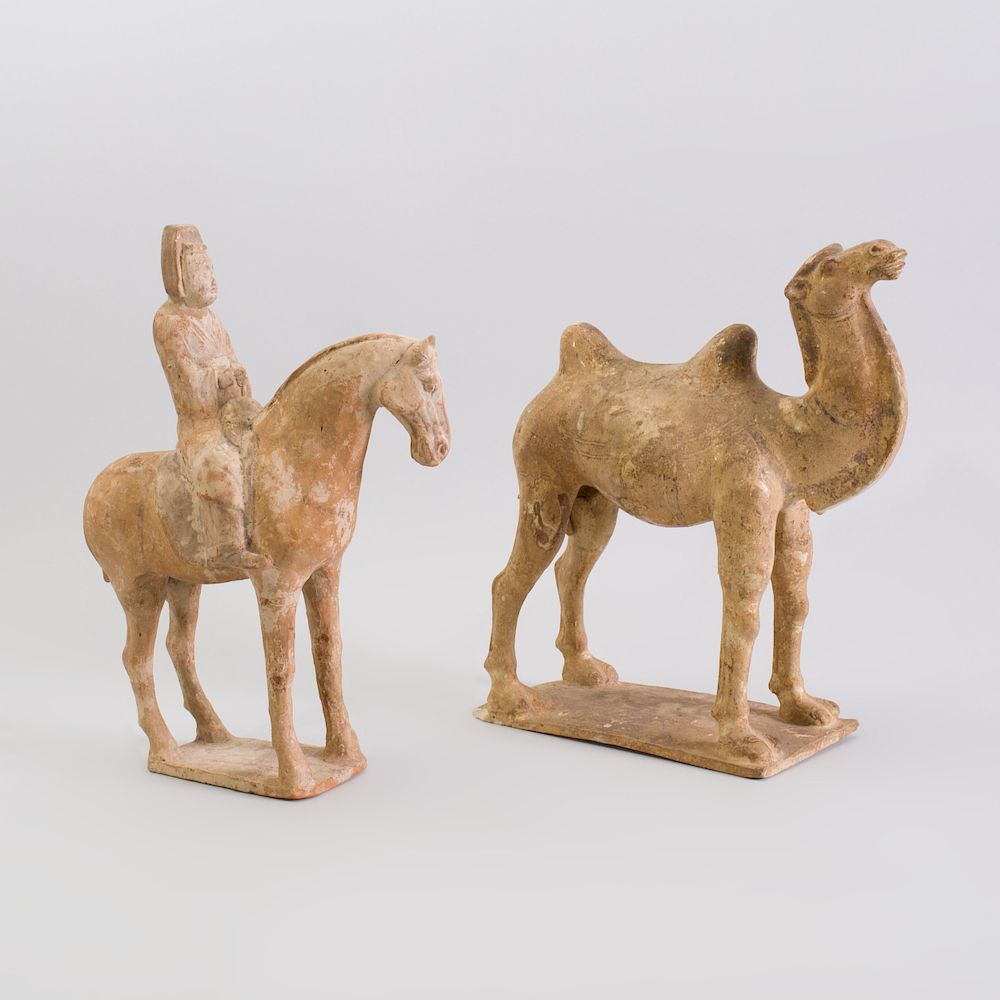 Appraisal: Chinese Unglazed Pottery Model of a Bactrian Camel in the