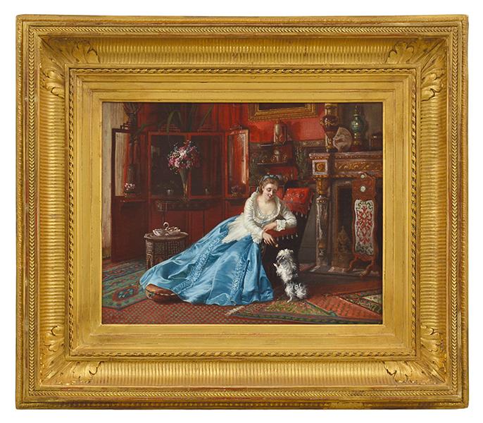 Appraisal: JULES GEORGES KIENLIN FRENCH TH CENTURY A treasured pet oil