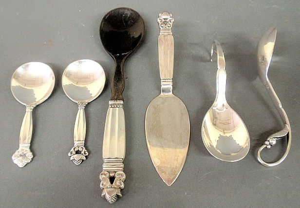 Appraisal: - Group of Danish sterling silver some by Georg Jensen