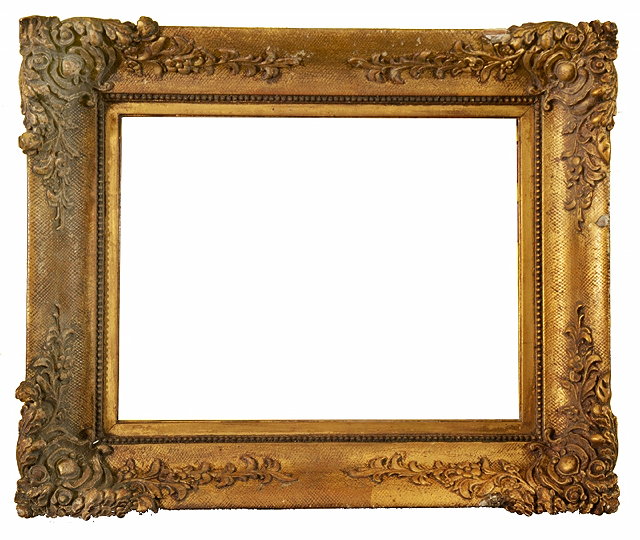 Appraisal: A TH CENTURY GILT AND GESSO FRAME the leaf capped