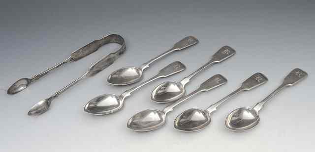 Appraisal: A SET OF SIX FIDDLE PATTERN VICTORIAN TEASPOONS marks for