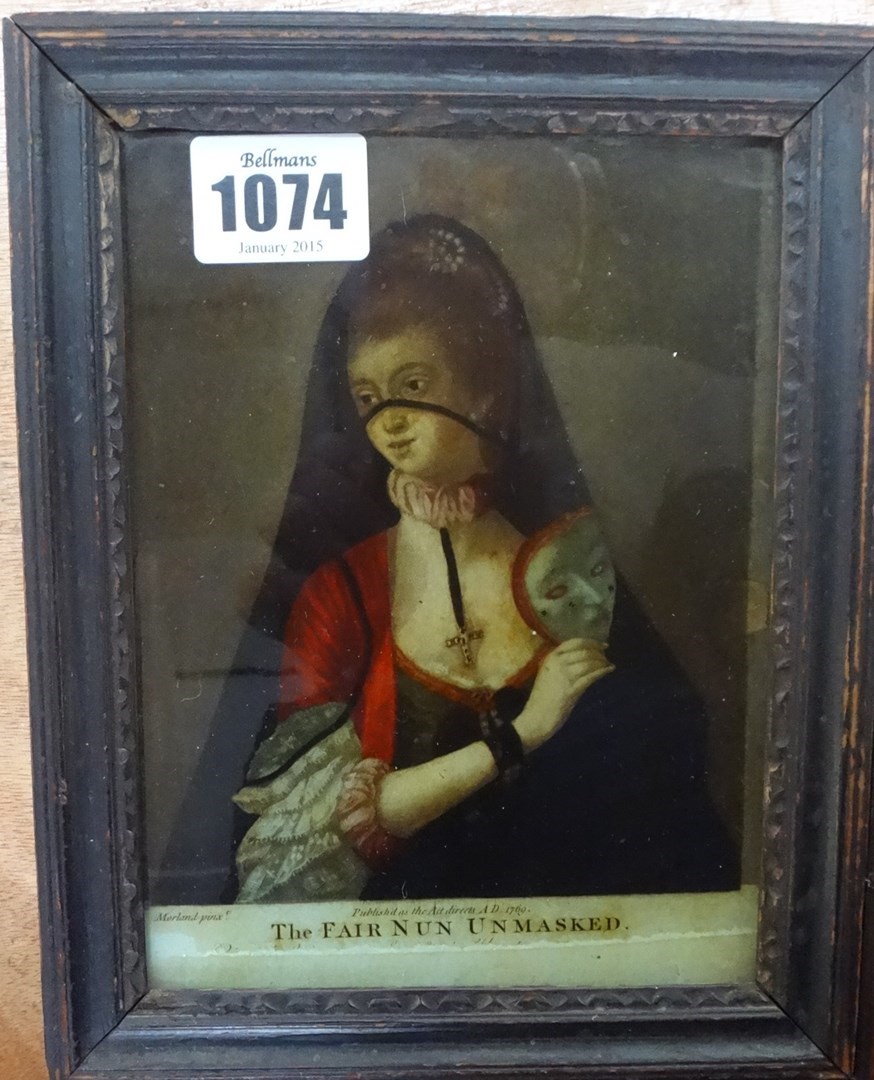 Appraisal: A group of three colour transfer engravings on glass including