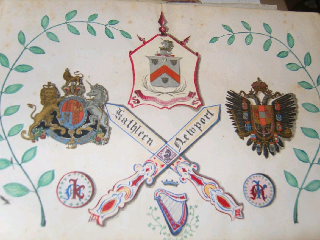 Appraisal: Four Victorian albums of crests including examples with watercolour embellishments