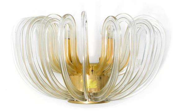 Appraisal: ITALIAN PAIR OF ITALIAN WALL LIGHTS circa Clear glass and