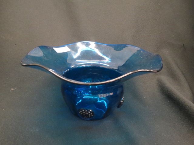 Appraisal: Steuben Art Glass Bowl ruffle hat style with applied prunts