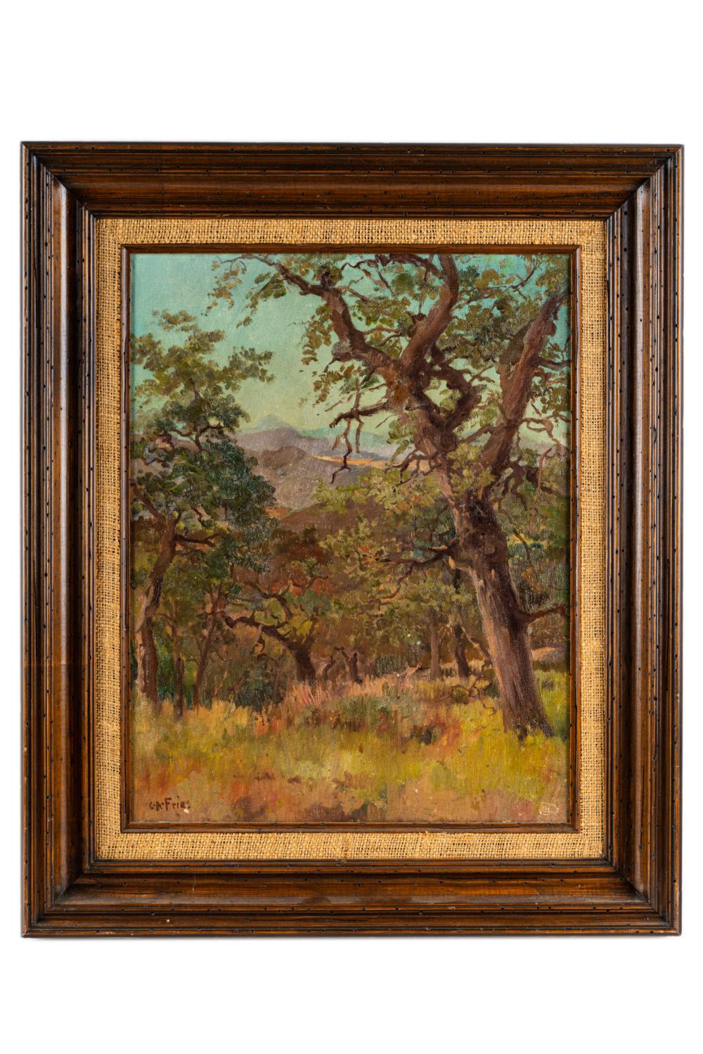 Appraisal: CHARLES ARTHUR FRIES - LANDSCAPEoil on canvas signed lower left