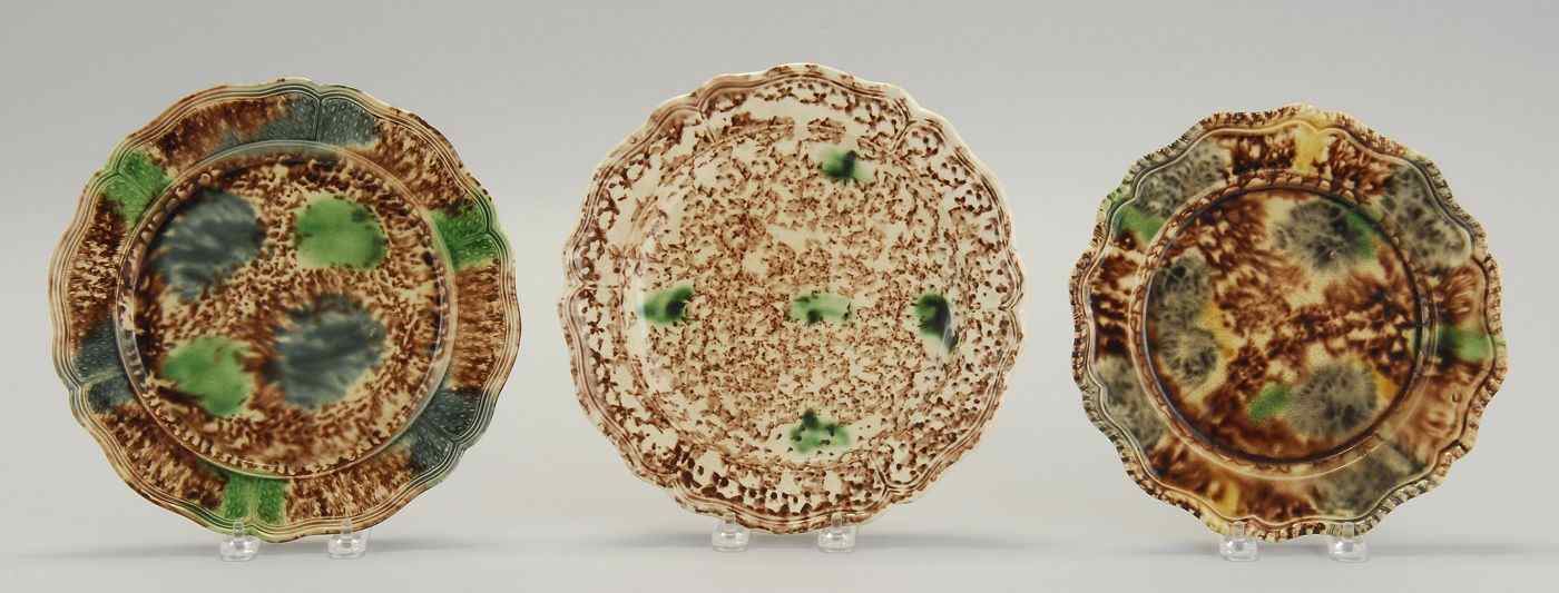 Appraisal: THREE WHIELDON CERAMIC PLATESEnglish Late th to Early th CenturyWith