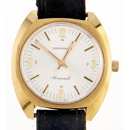 Appraisal: A Longines gold plated gentleman's wristwatch Conquest x mm maker's