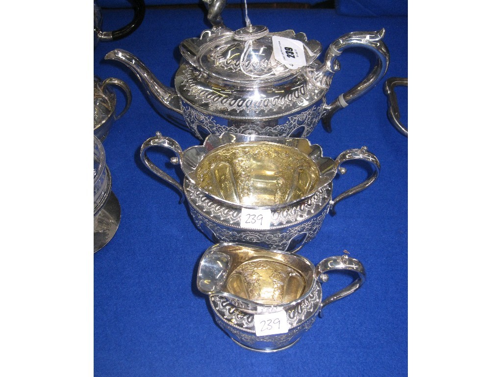 Appraisal: Three piece silver plated tea service