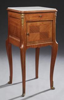 Appraisal: French Louis XV Style Carved Inlaid Mahogany Ormol French Louis