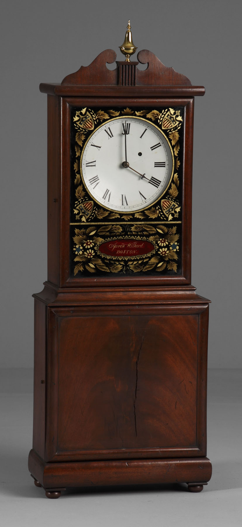 Appraisal: Elmer Stennes Massachusetts Shelf Clock Aaron Willard Style Mahogany case