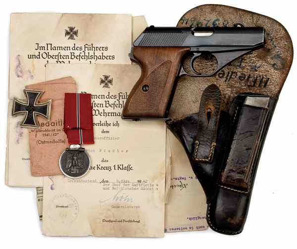 Appraisal: ID'd WWII Mauser HSC Pistol with Holster and Medals ACP