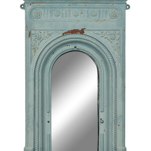 Appraisal: A Patinated Cast Iron Mirror depicting an archway flanked by