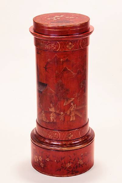 Appraisal: A pair of Berlin style lacquered faience pedestals Each columnar