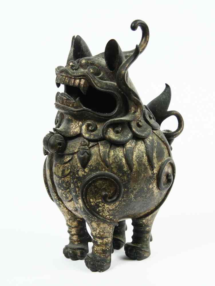 Appraisal: CHINESE BRONZE INCENSE BURNER - Cast and Spatter gilt Bronze