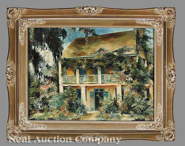 Appraisal: Southern School th c Live Oak Plantation St Francisville oil