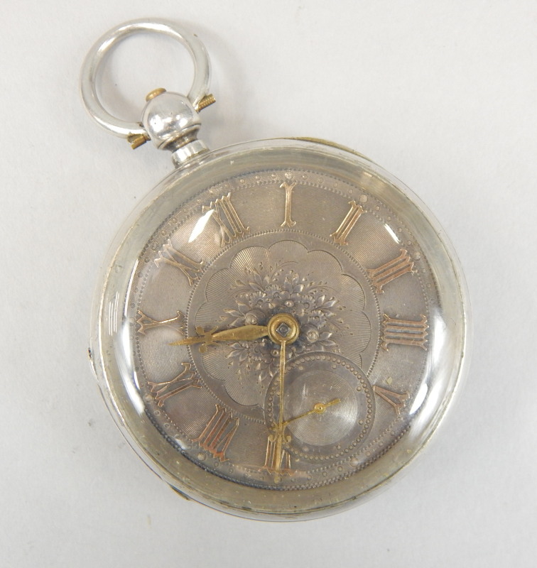 Appraisal: A silver cased pocket watch the Damascened dial with gilt