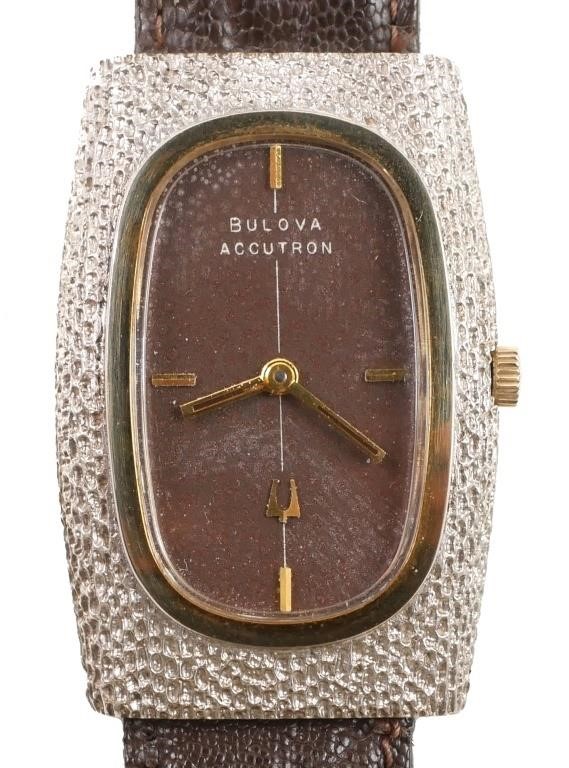 Appraisal: S BULOVA ACCUTRON STERLING SILVER WATCHVintage Bulova Accutron with textured