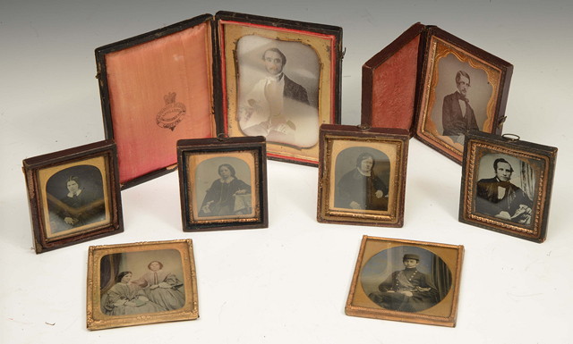 Appraisal: A GROUP OF VARIOUS TH CENTURY PHOTOGRAPHS ambrotypes daguerreotypes and