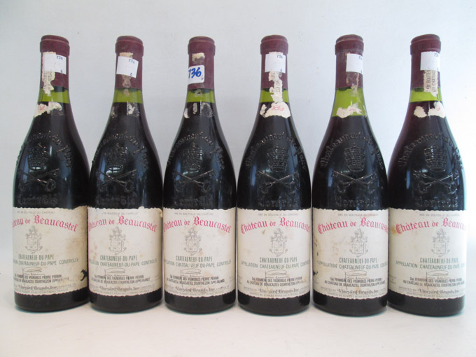 Appraisal: SIX BOTTLES OF VINTAGE FRENCH RED BORDEAUX WINE Chateau de