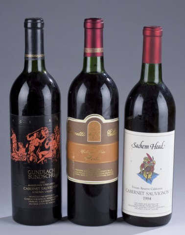 Appraisal: Gundlach Bundschu Cabernet Sauvignon Leonetti Cellar Merlot Sachem Head Cabernet