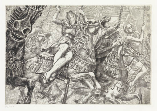 Appraisal: REGINALD MARSH Two etchings Merry-Go-Round x mm x inches full