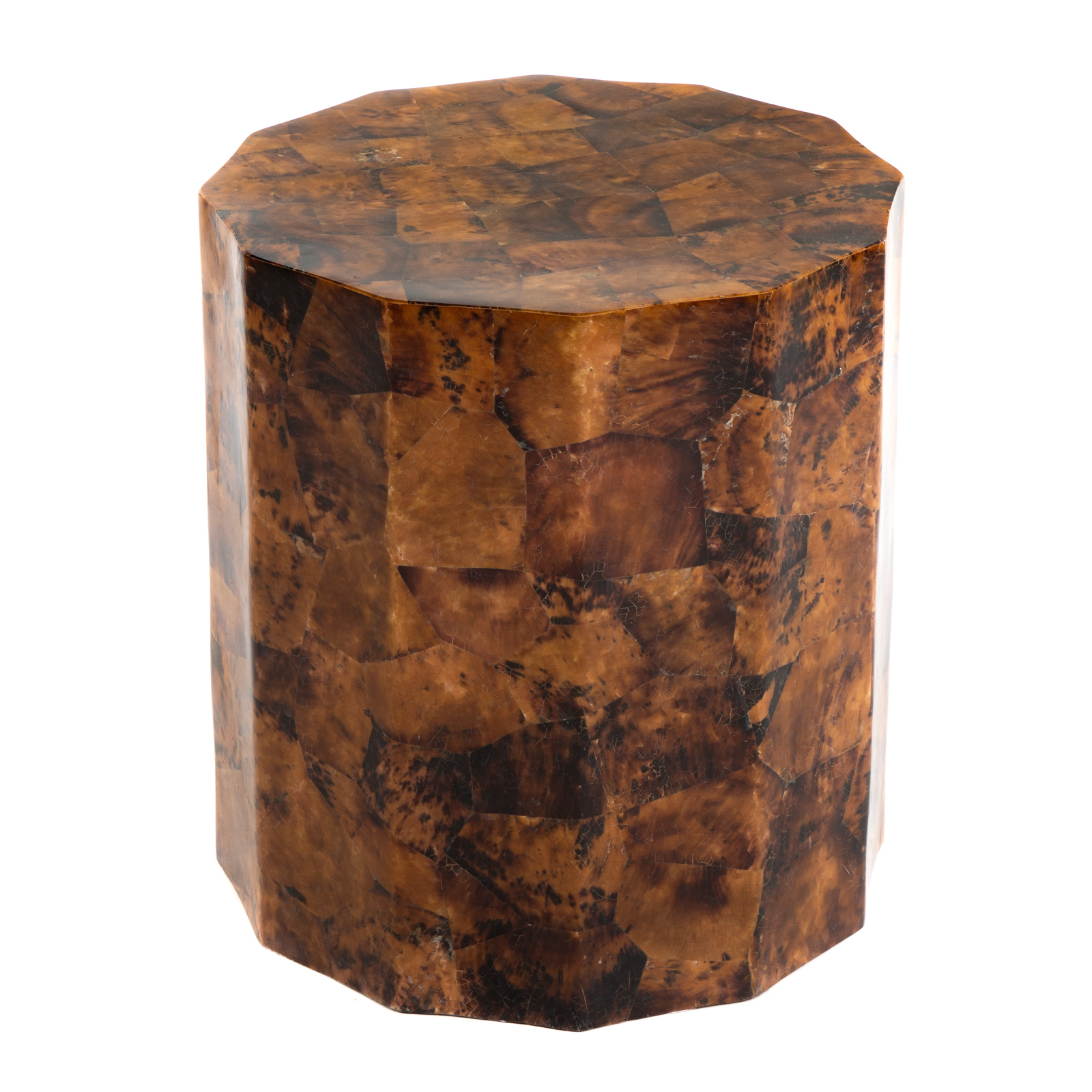 Appraisal: TORTOISE SHELL STYLE PEDESTAL STAND th century in H in