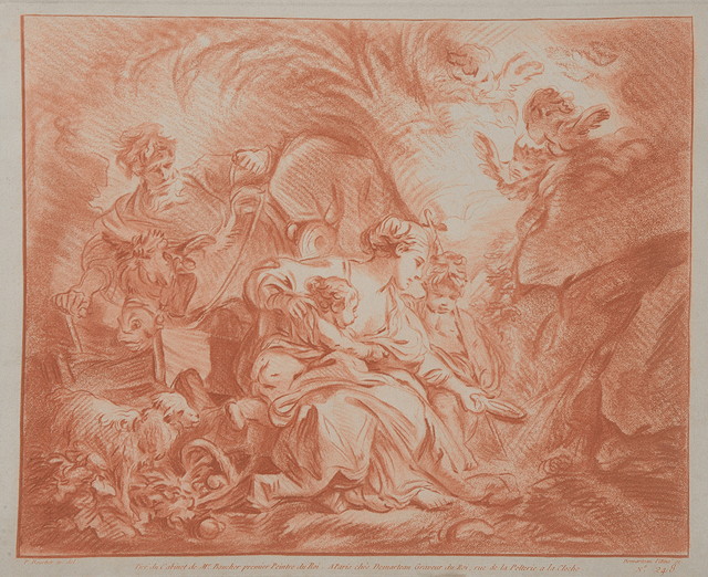 Appraisal: DEMARTEAU L'AINE AFTER F BOUCHERClassical scene with mother and children