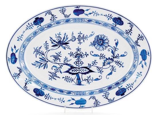 Appraisal: Villeroy Boch blue-and-white platter circa Dresden pattern marked on verso