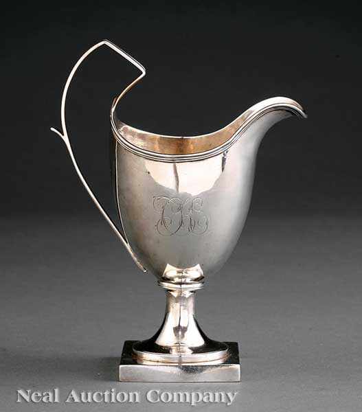 Appraisal: An American Federal Coin Silver Creamer William Hughes - wc