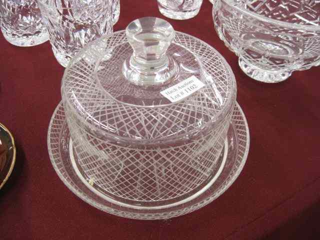 Appraisal: Cut Crystal Butter Dish diamond design