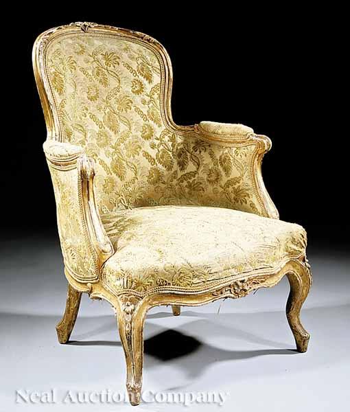 Appraisal: An Antique Louis XV Carved and Giltwood Berg re floral