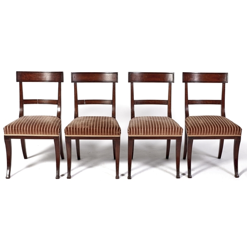 Appraisal: A set of four William IV mahogany dining chairs with