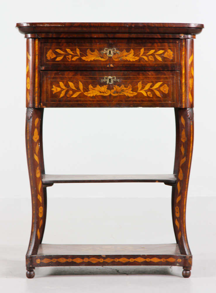 Appraisal: - th C Dutch Marquetry Style Tea Table th century