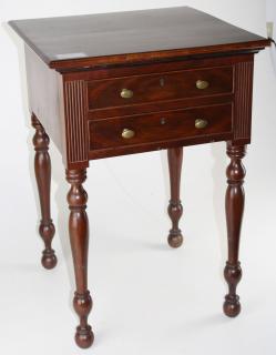 Appraisal: Formal Sheraton Mahogany Drawer Stand Formal Sheraton Mahogany Drawer Stand