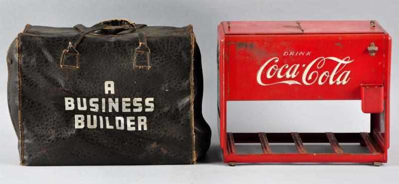 Appraisal: Coca-Cola Salesman Sample Cooler Description Includes case and original interior