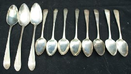 Appraisal: Eight Scottish silver dessert spoons by W P Cunningham Edinburgh