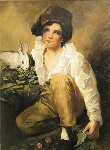 Appraisal: After Sir Henry Raeburn RA Boy and rabbit oil on