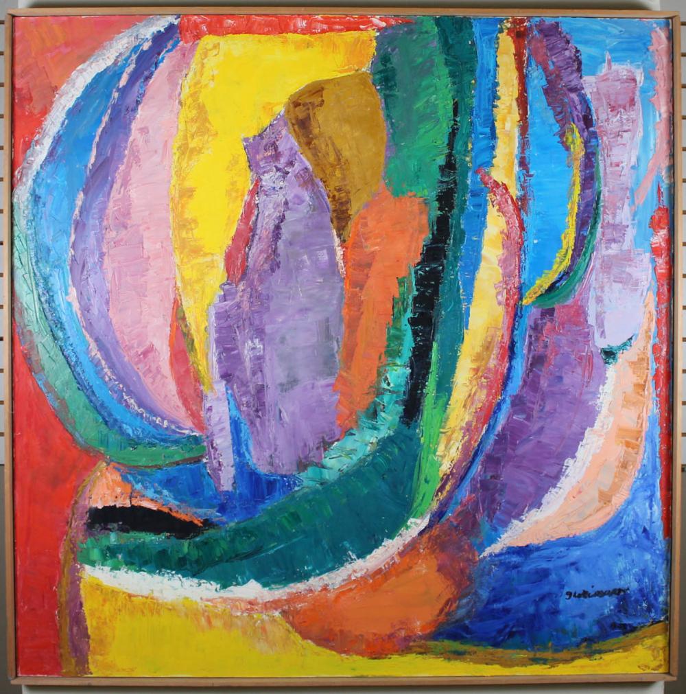 Appraisal: INEZ WEISSMAN Oregon New York - oil on canvas abstract