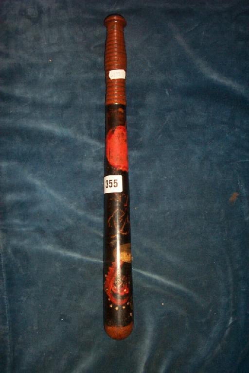 Appraisal: A Victorian truncheon with painted decoration -