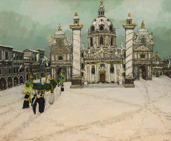 Appraisal: Hannah Weil b Karlskirche Vienna oil on board signed lower