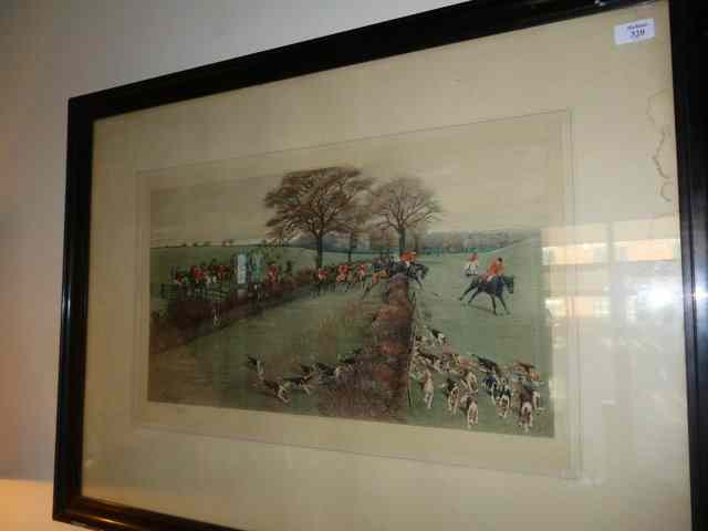 Appraisal: A CECIL ALDIN PRINT of a Hunt with hounds and