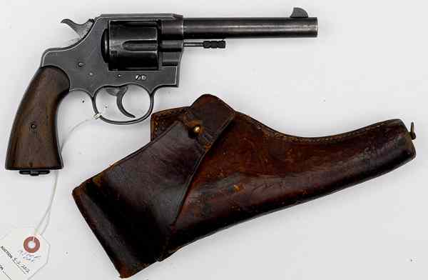 Appraisal: WWI Colt Model Revolver with Holster ACP cal '' barrel