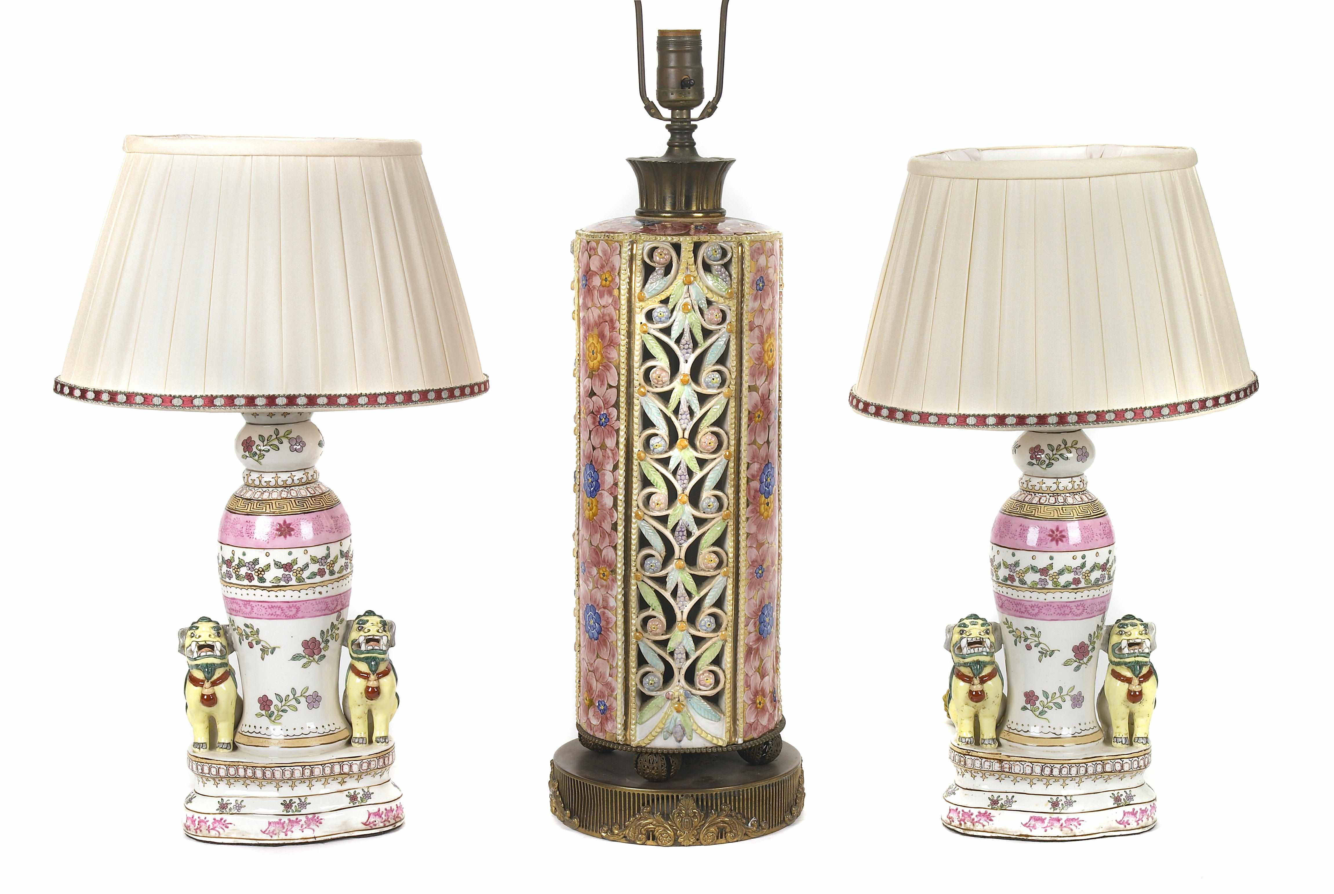 Appraisal: A pair of Chinese porcelain vases mounted as lamps Together