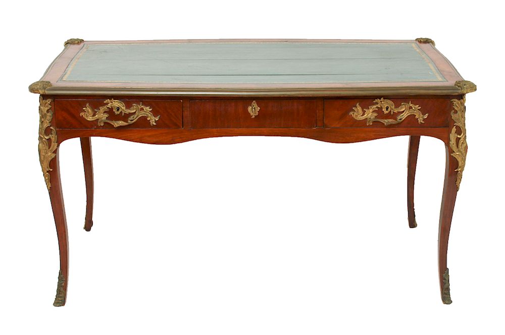 Appraisal: French Louis XV Style Bureau Plat Desk French Louis XV