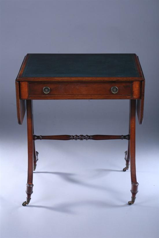 Appraisal: REGENCY STYLE MAHOGANY DROP-LEAF SIDE TABLE late th century With