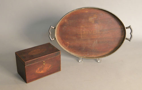 Appraisal: Federal inlaid tea caddy ca h l together with a