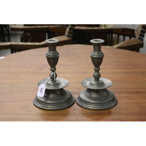 Appraisal: Pair of pewter candlesticks each approx cm H